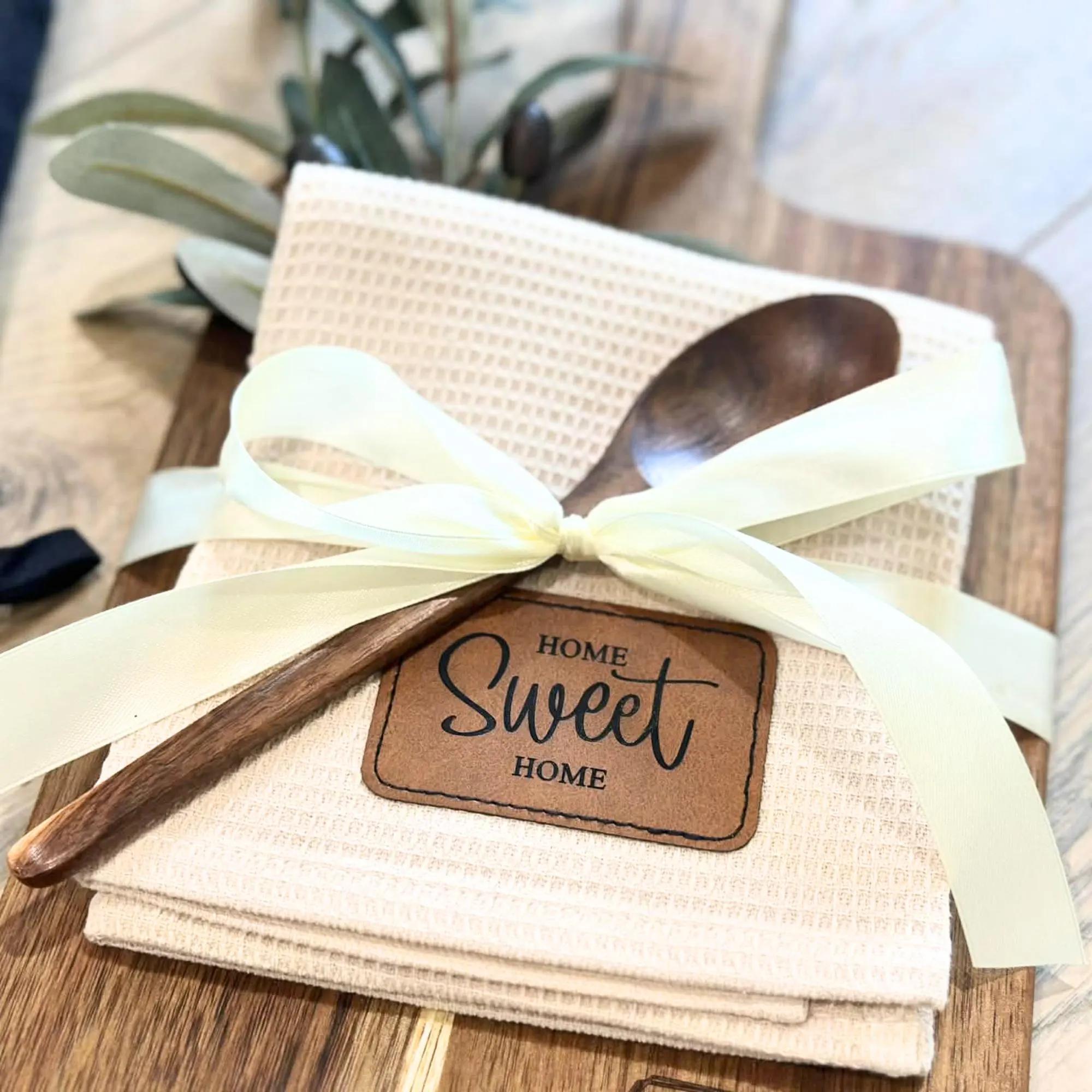 Personalized Wooden Serving Board & Spoon Gift Set