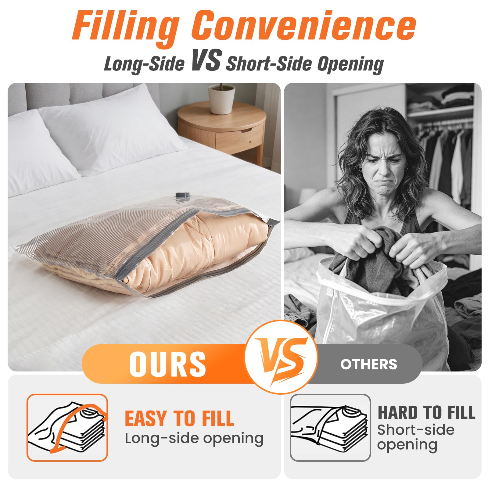 Rechargeable Handheld Clothes Steamer, Portable Travel Garment Steamer with 3 Sizes Vacuum Storage Bags
