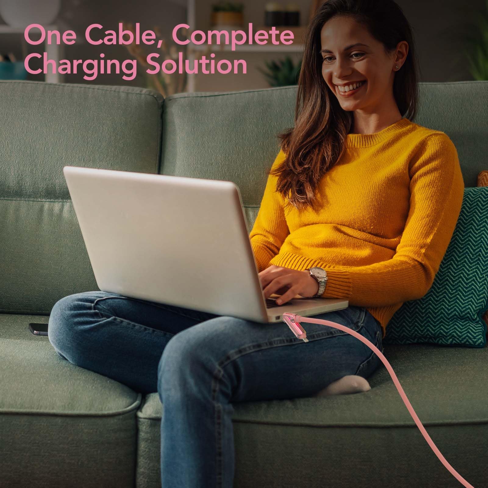 6 in 1 Rotating Multi Fast Charging USB Cable