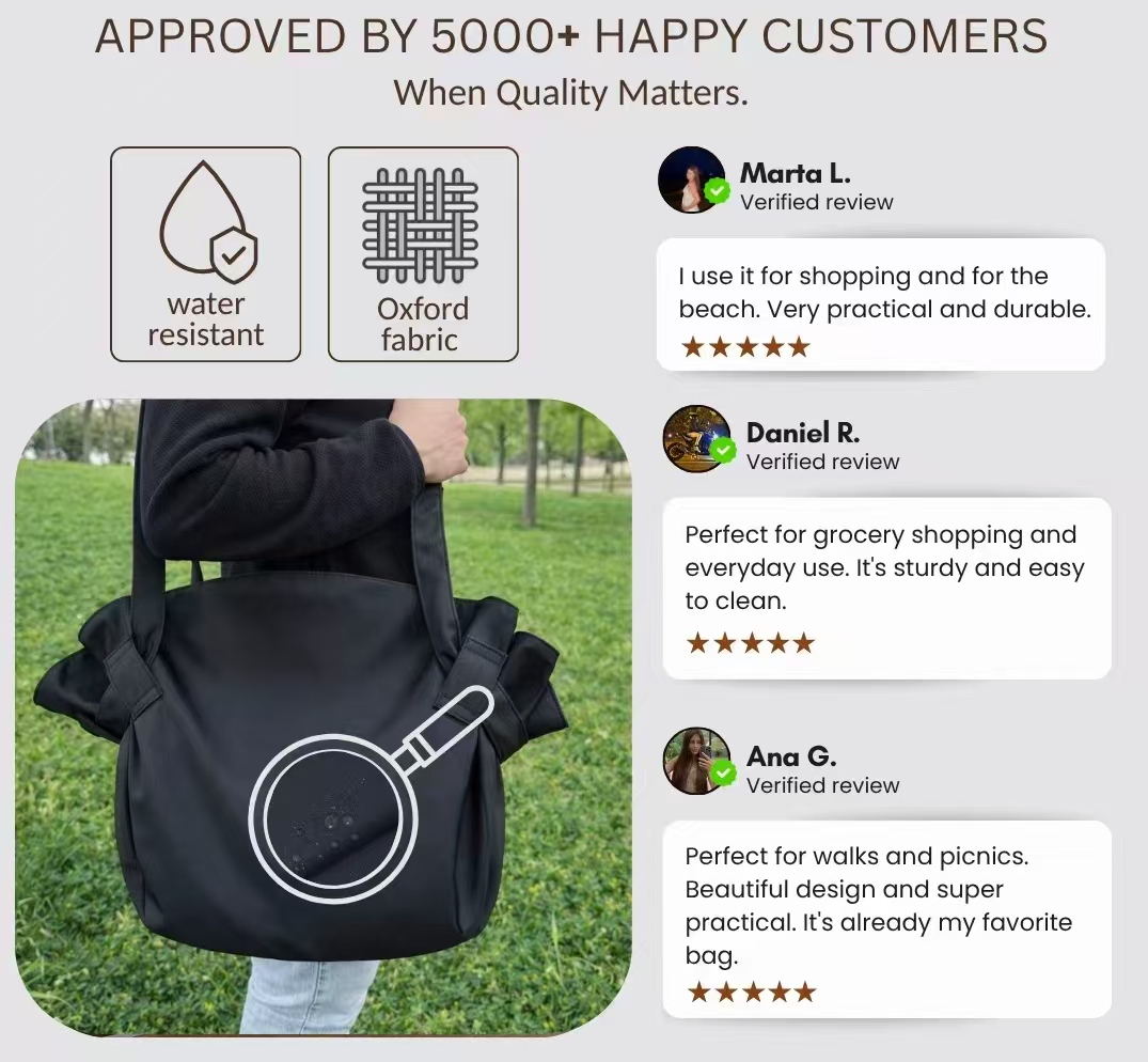 Minimalist Bow Nylon Shoulder Tote Bag for Daily Use