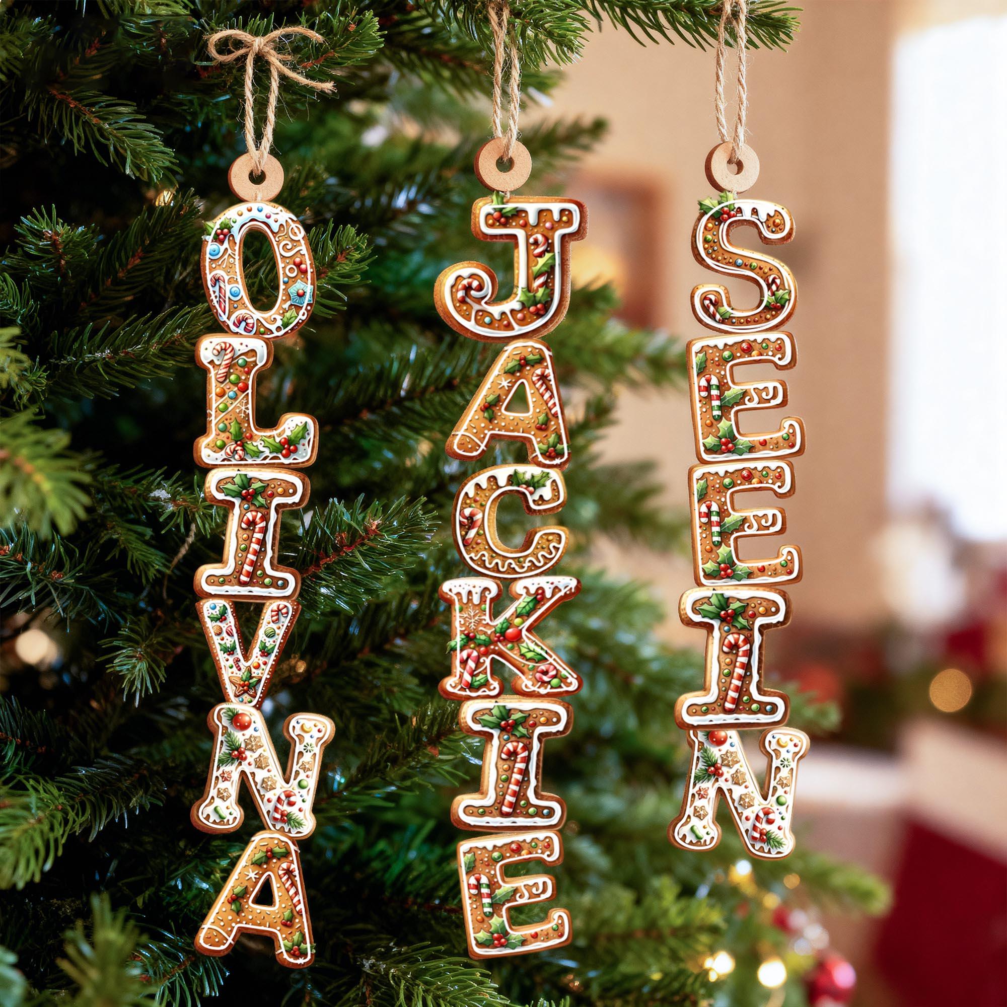 Personalized Christmas Name Ornaments – Festive Wooden Tree Hanging Decorations
