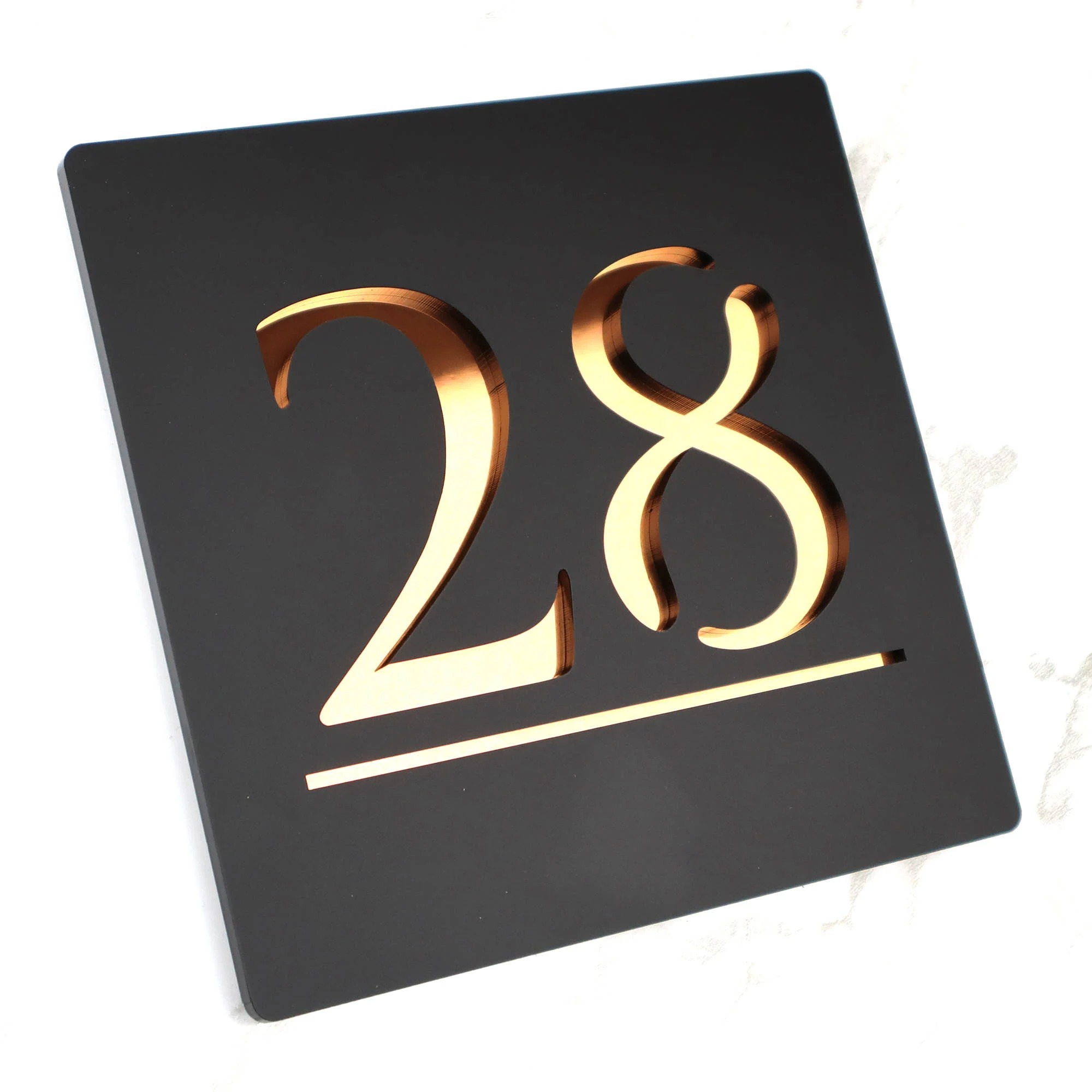 Custom LED Backlit House Number Address Plaque