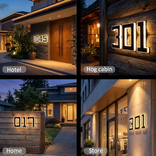 Solar LED House Number, IPX4 Waterproof Address Light