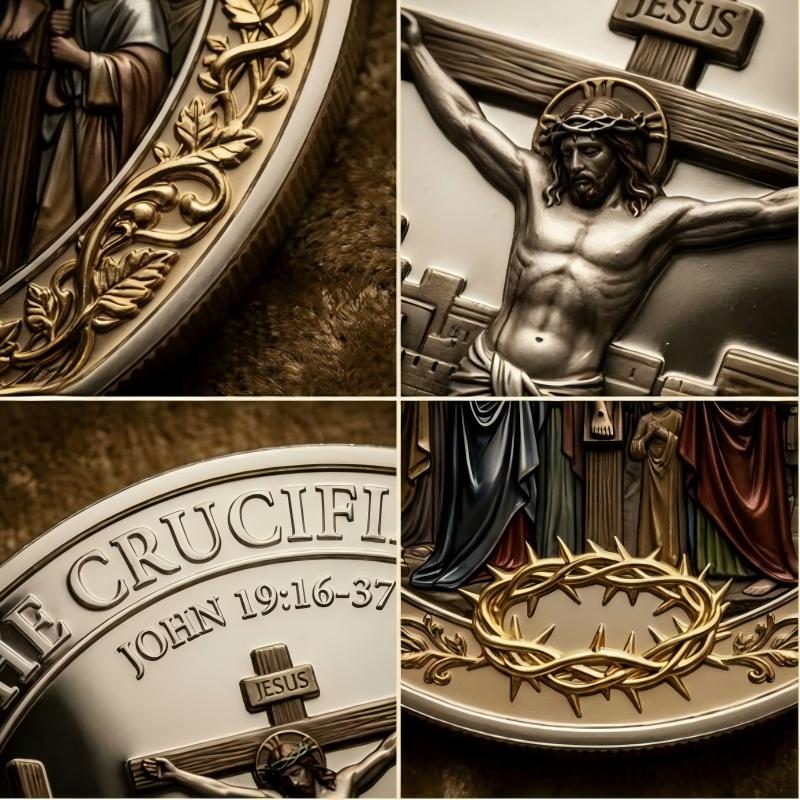 Jesus Crucifixion Christian Challenge Coin, Religious Collectible Faith Gift