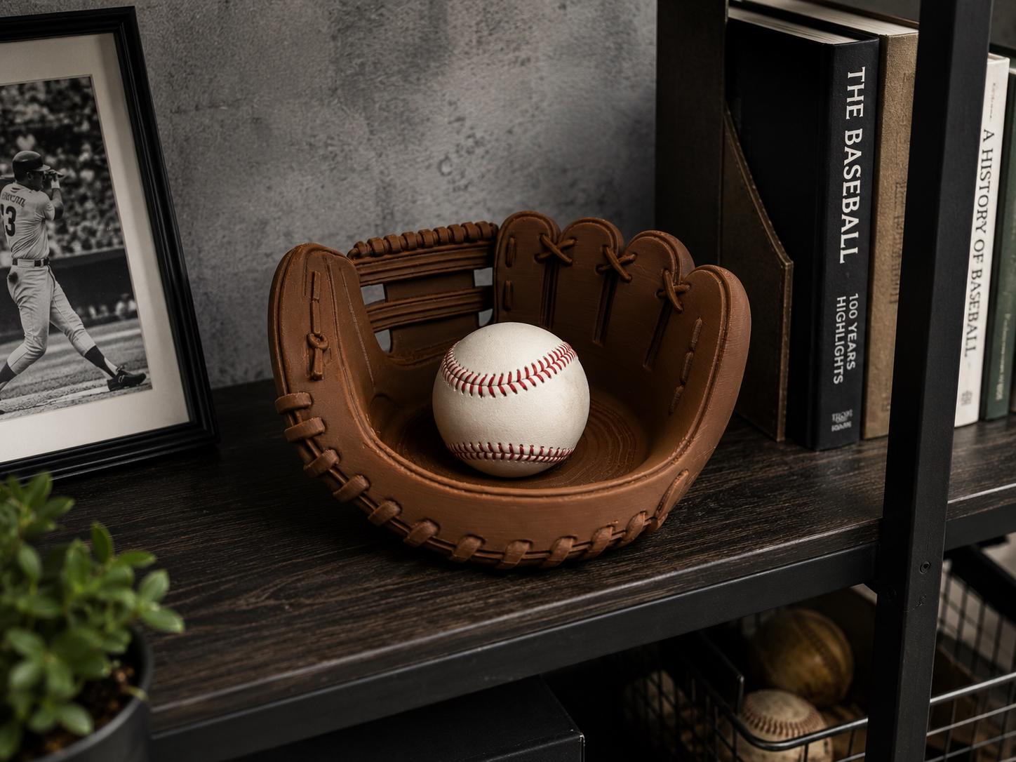Baseball Glove Storage Bowl – Rustic Catch-All Tray for Keys, Coins & Accessories