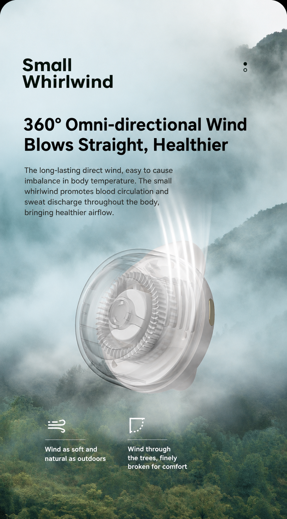 Portable Mini Turbo Fan, 360° Adjustable USB Rechargeable Personal Cooling Fan for Travel, Outdoor, Office