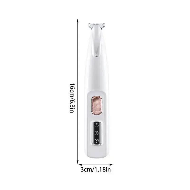 ED Light Pet Paw Trimmer, Low Noise Rechargeable Dog Hair Clipper for Paws Eyes Ears, Waterproof Small Grooming Shaver for Small Medium Dogs & Cats