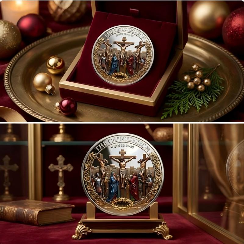 Jesus Crucifixion Christian Challenge Coin, Religious Collectible Faith Gift