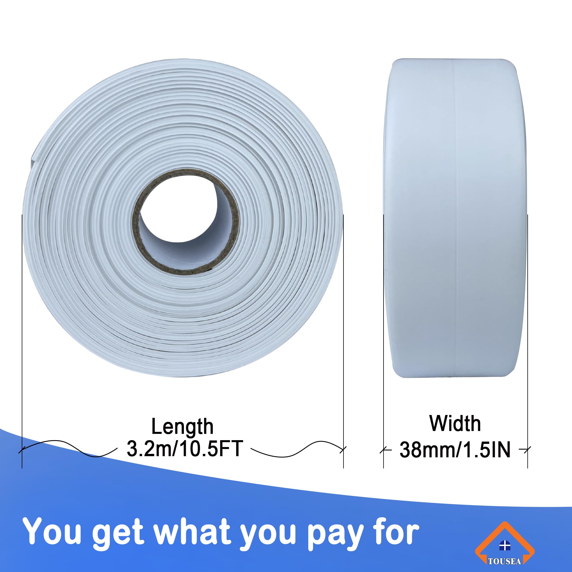 Bathroom Caulk Tape, Flexible Waterproof Gap Sealer for Toilet Base Wall Corner