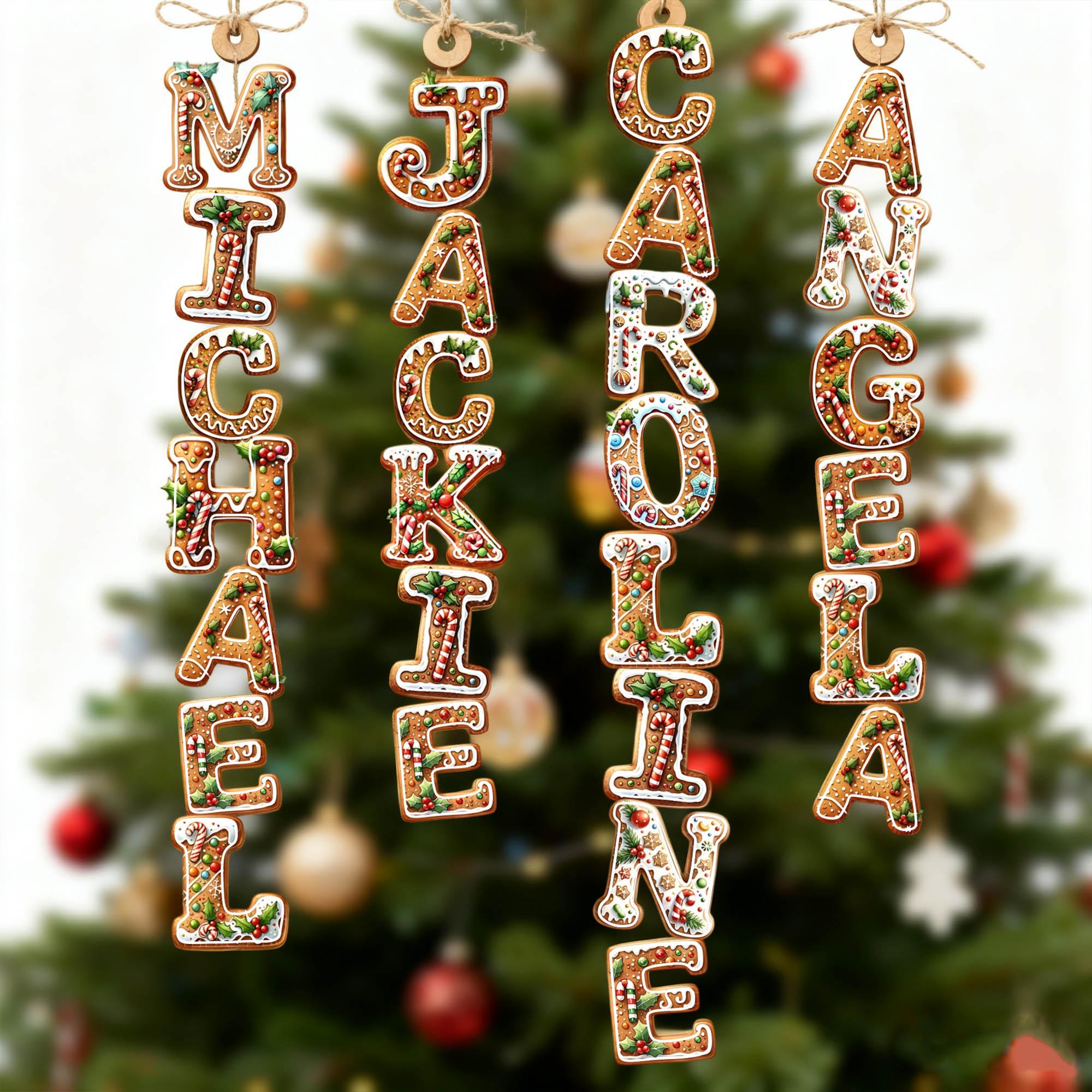 Personalized Christmas Name Ornaments – Festive Wooden Tree Hanging Decorations