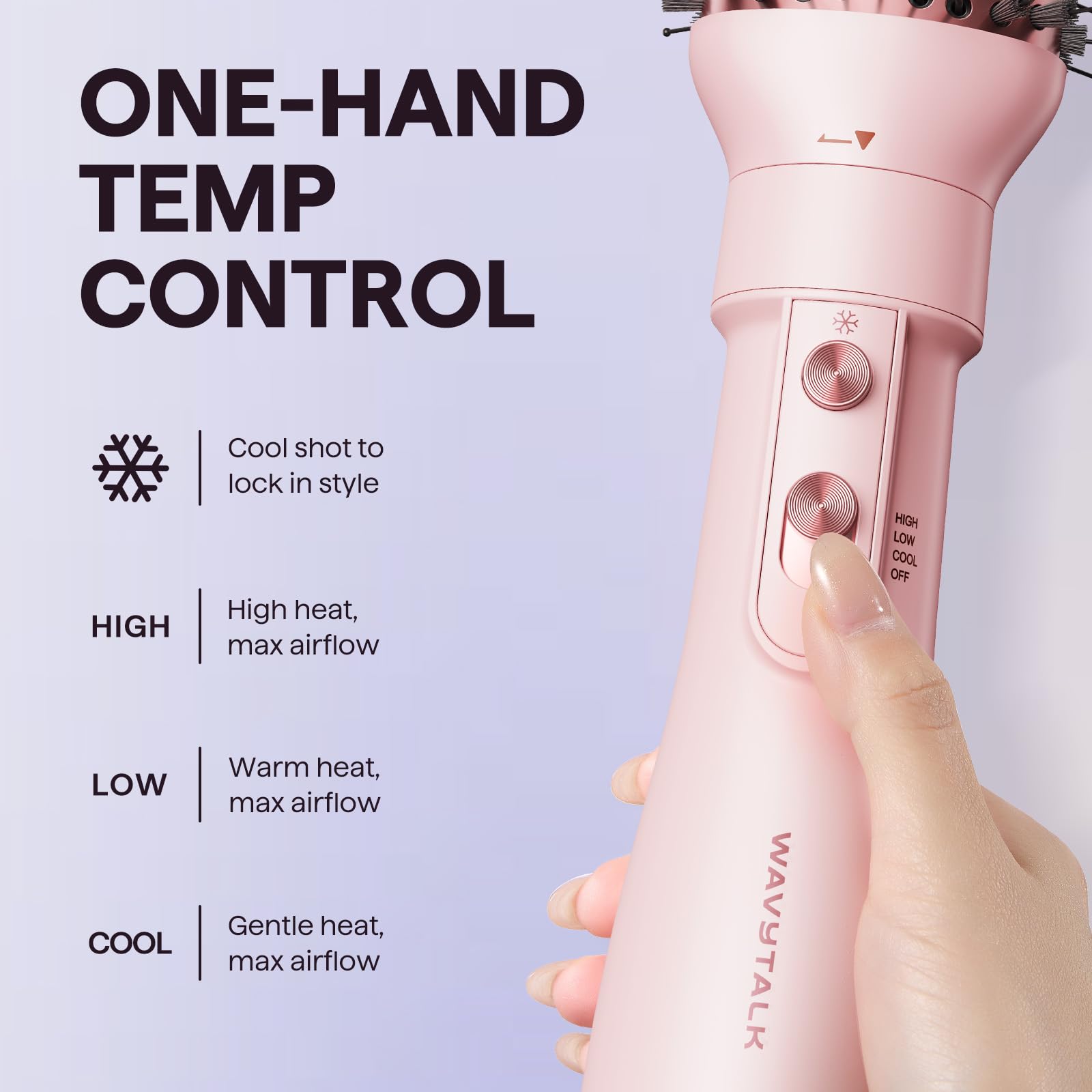 5 in 1 Interchangeable Hot Air Brush, Ionic Hair Dryer & Styling Volumizer