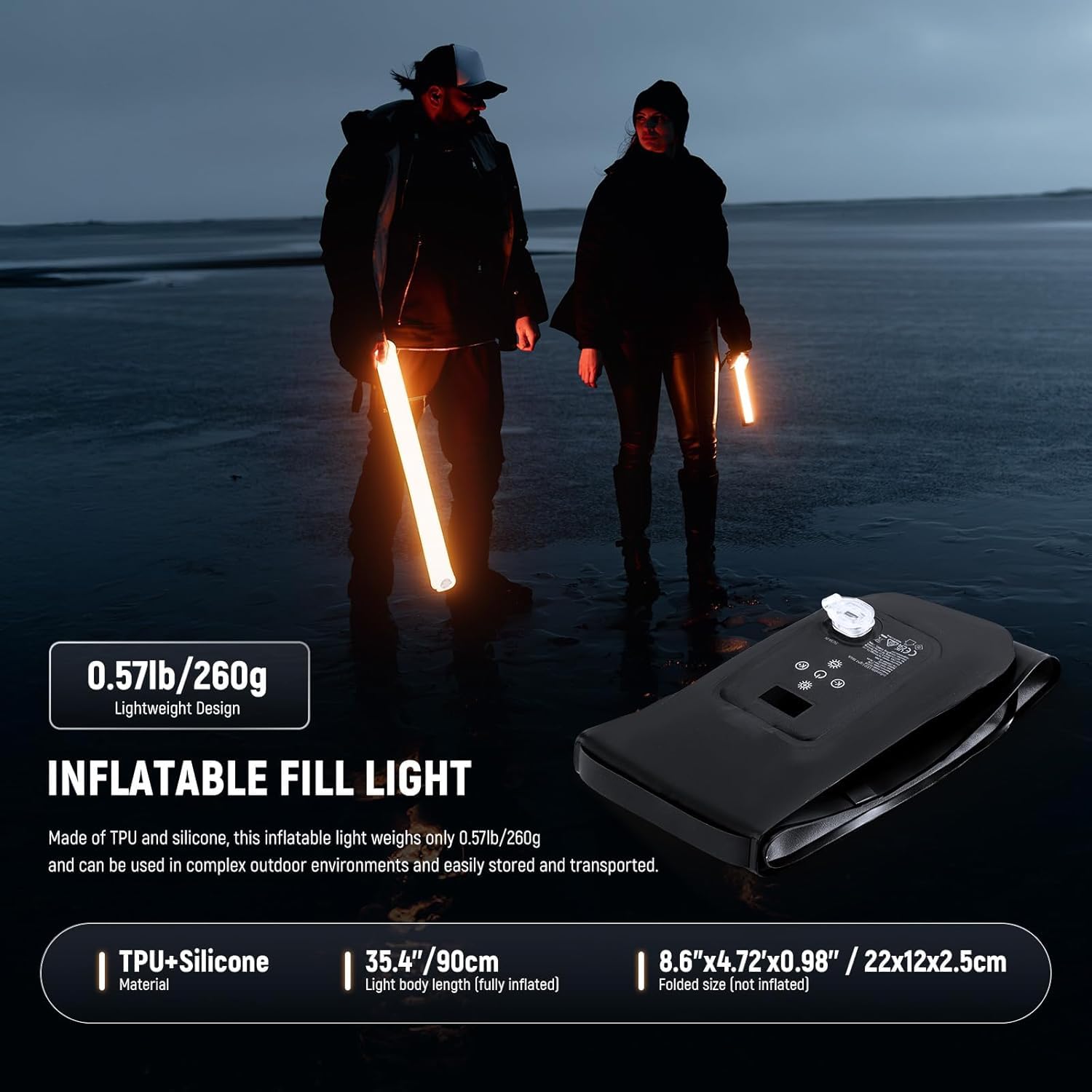 NEEWER Inflatable LED Tube Light, Bi-Color Portable Fill Light