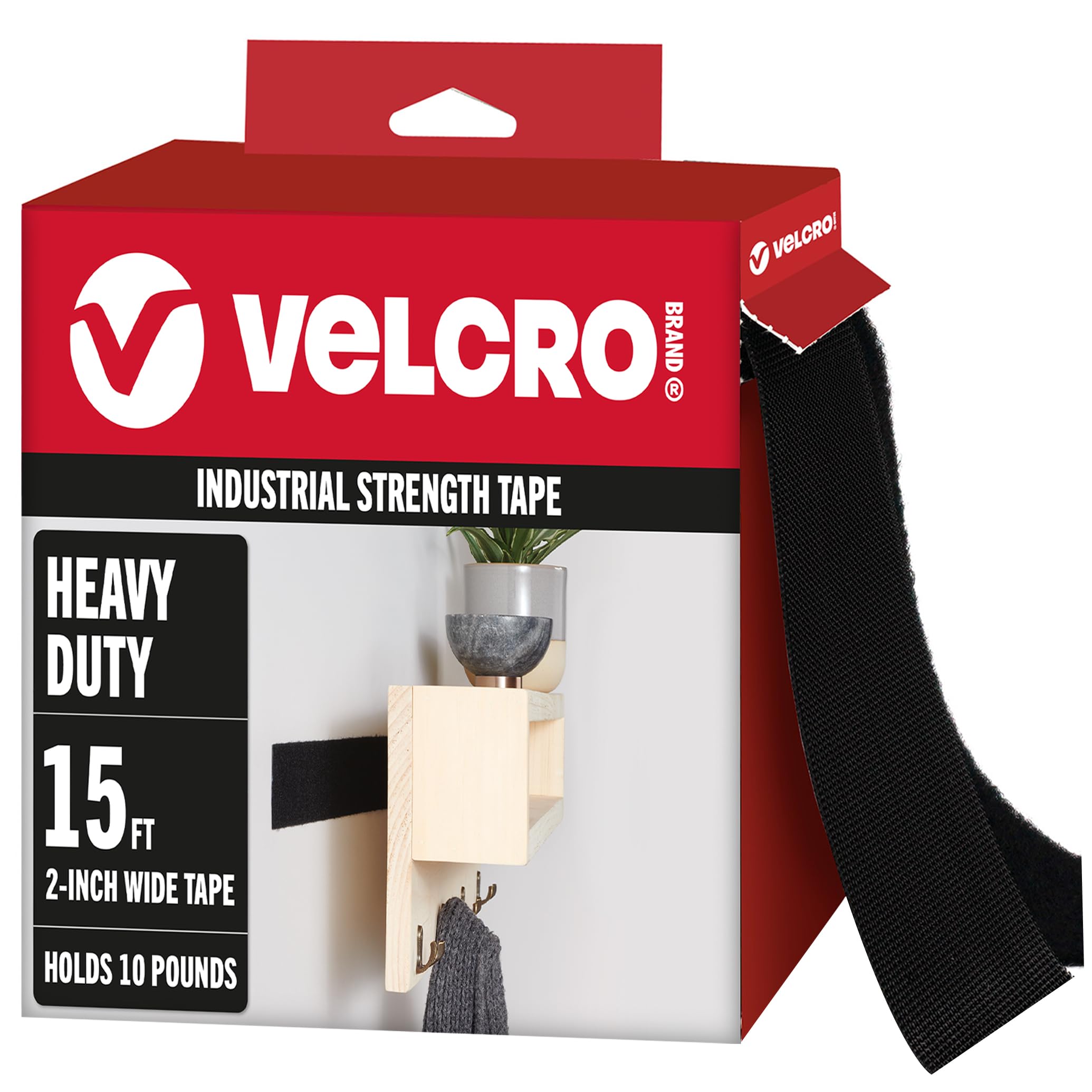 VELCRO Industrial Strength Self Adhesive Hook and Loop Strips, 8 Pack Holds 10lbs
