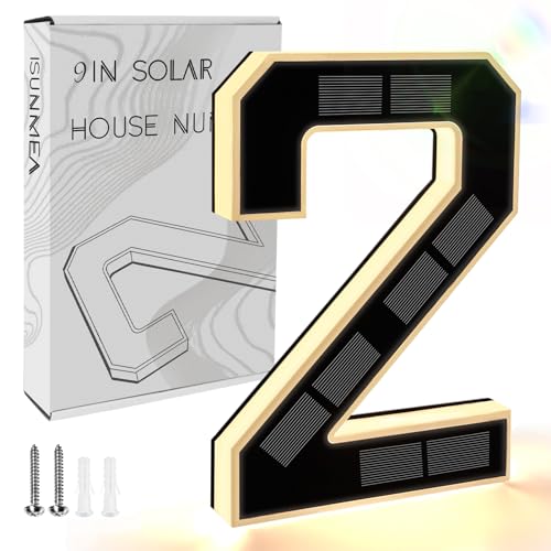 Solar LED House Numbers with Intelligent Light Control, IPX4 Waterproof Illuminated Address Sign