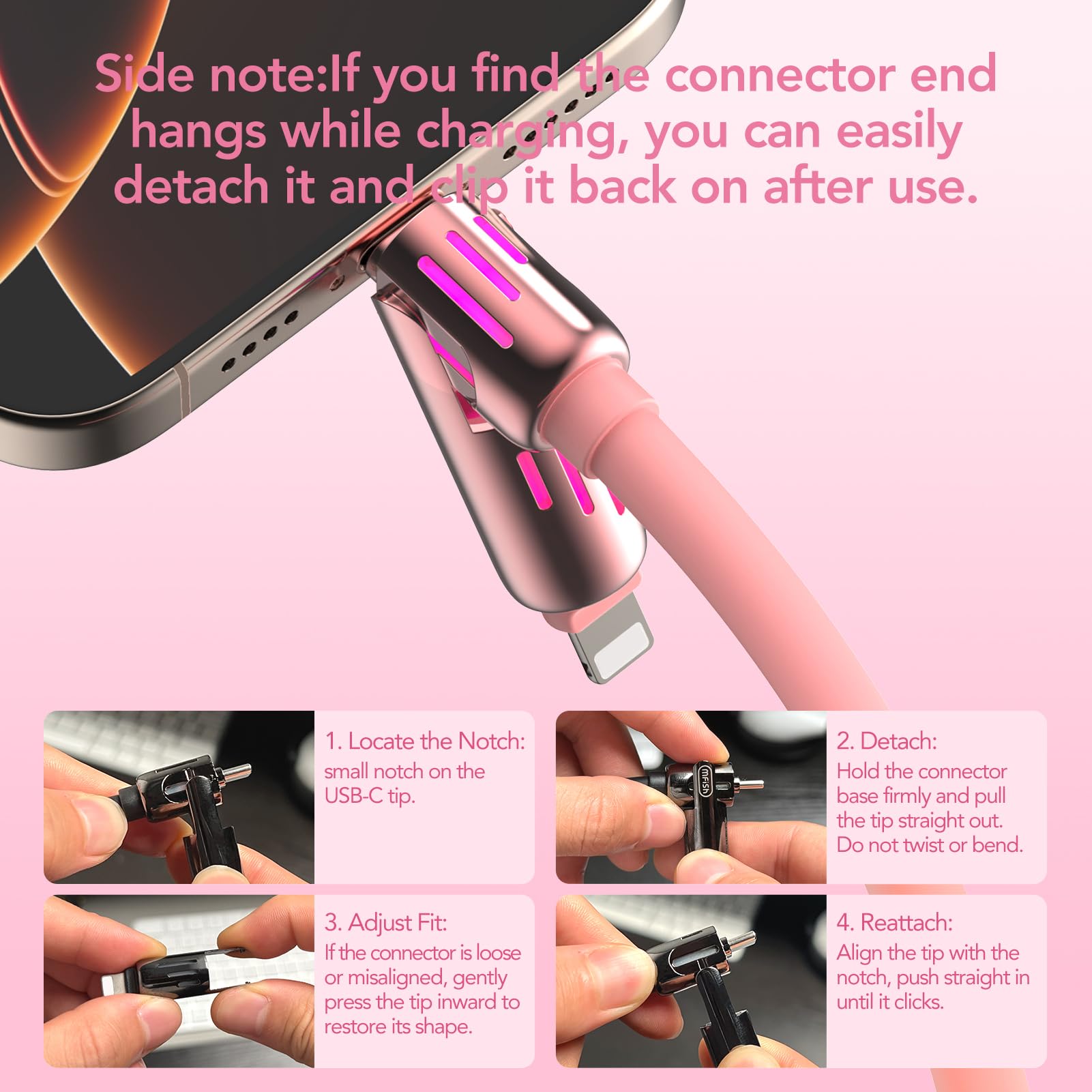 6 in 1 Rotating Multi Fast Charging USB Cable