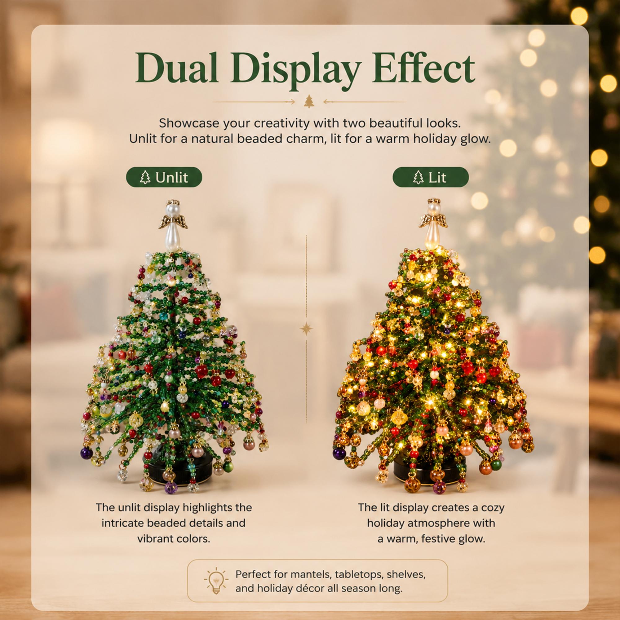 DIY Beaded Christmas Tree Kit – Handmade Holiday Decoration Craft Set