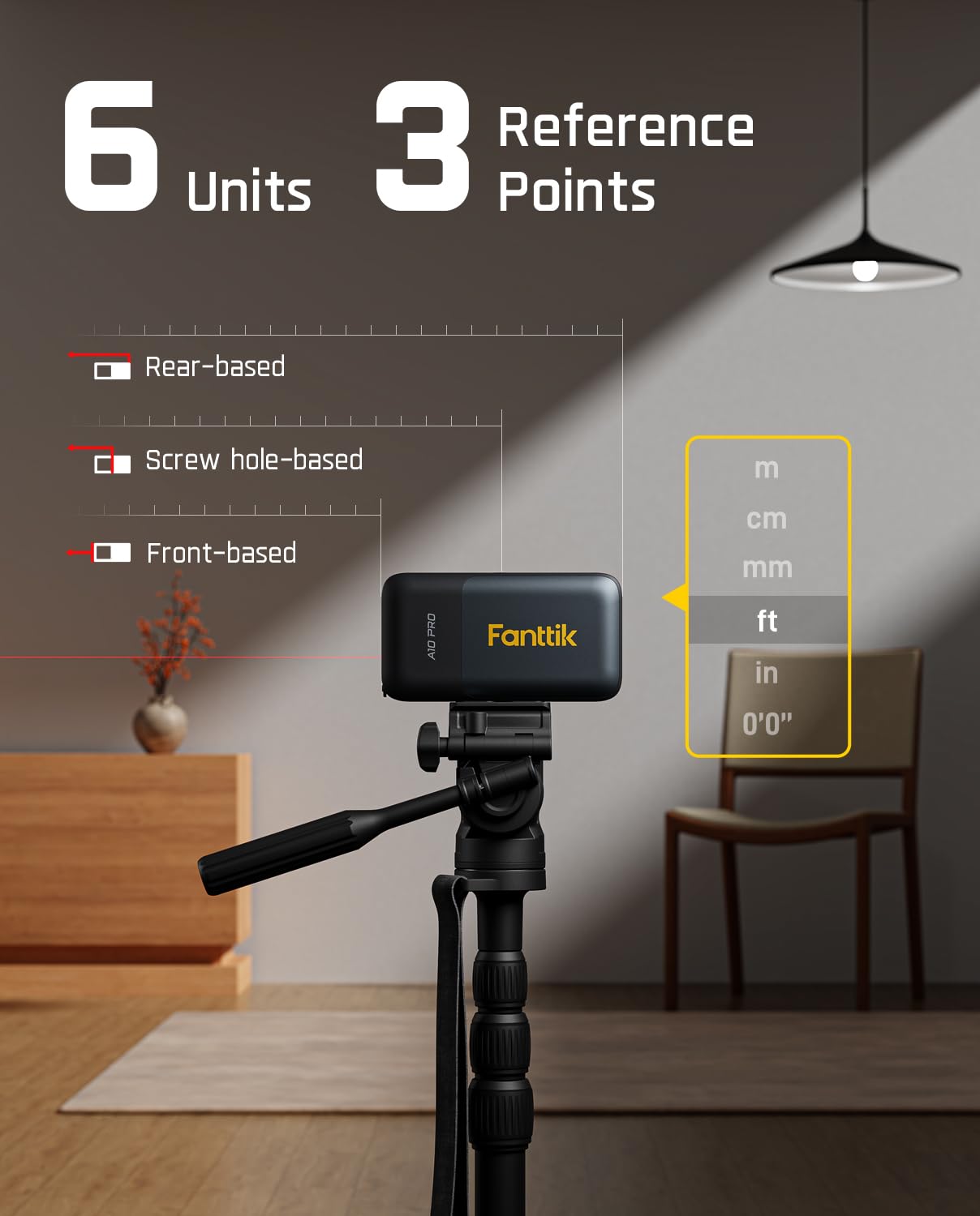 Fanttik A10 Pro Laser Tape Measure, 2-in-1 Digital Laser Distance Meter with LCD Display