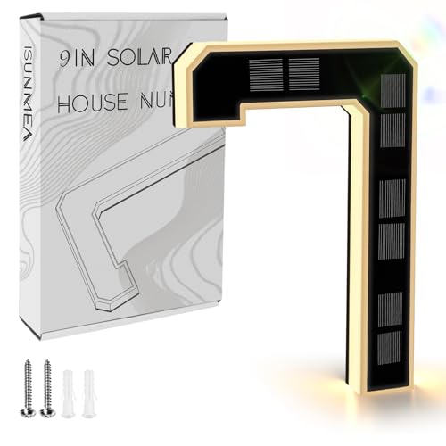 Solar LED House Numbers with Intelligent Light Control, IPX4 Waterproof Illuminated Address Sign