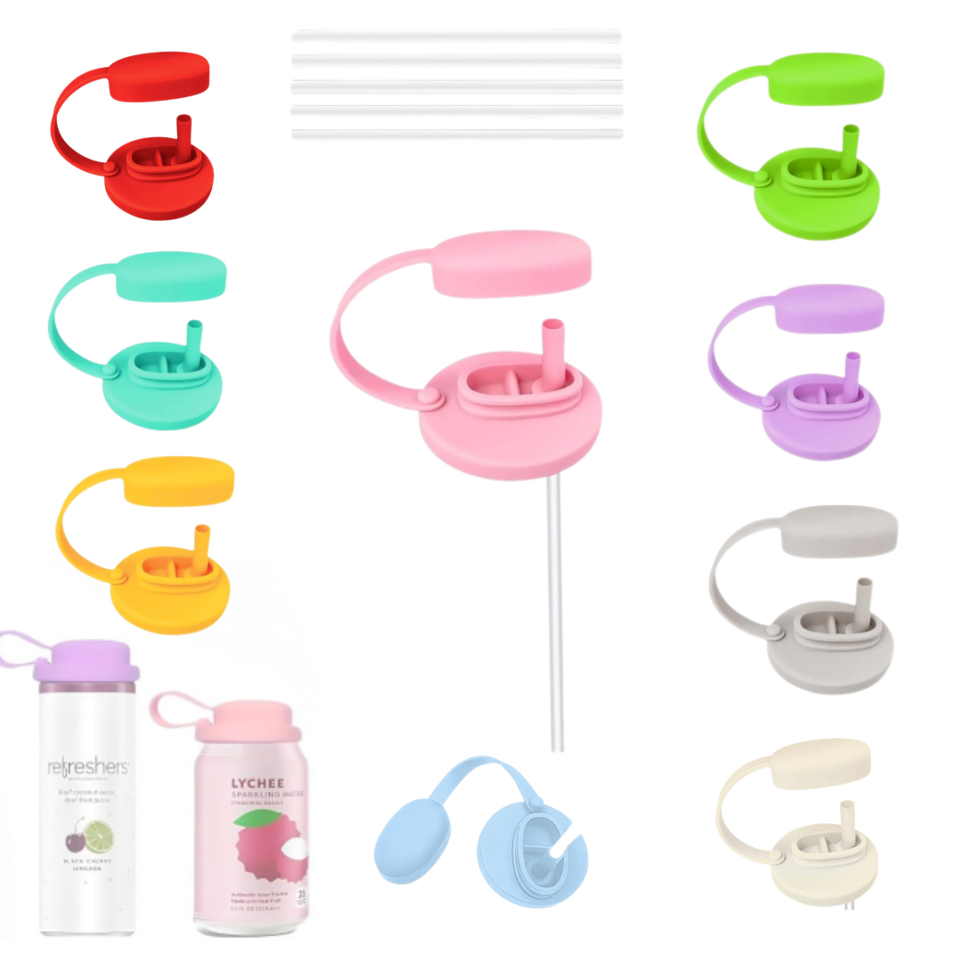 Soda Can Lid with Straw, Reusable Spill Proof Can Cover