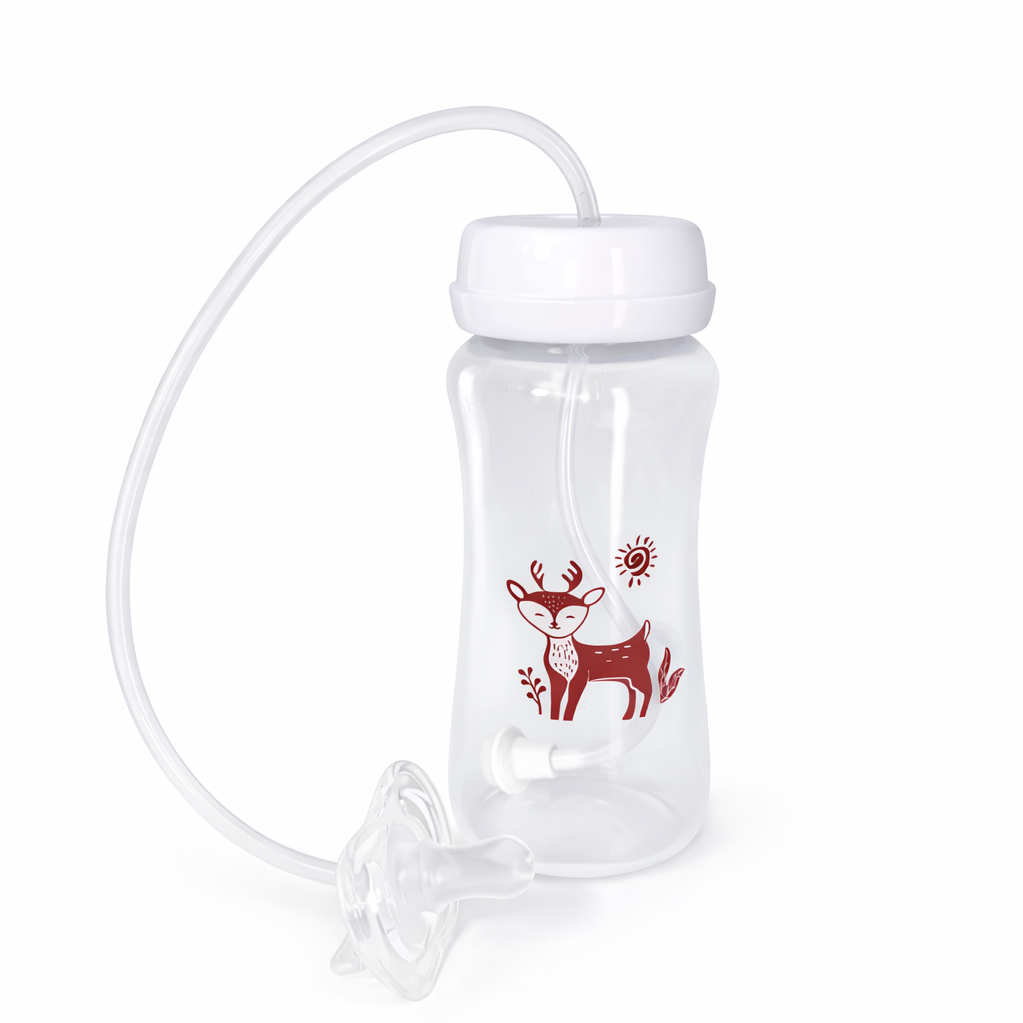 3-in-1 Hands-Free Baby Bottle, BPA-Free Feeding Bottle with Soft Silicone Nipple
