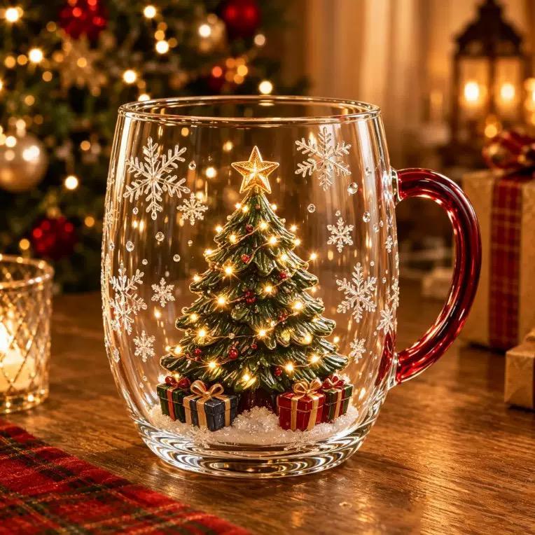Christmas Magic 6-Piece Glass Mug Gift Set