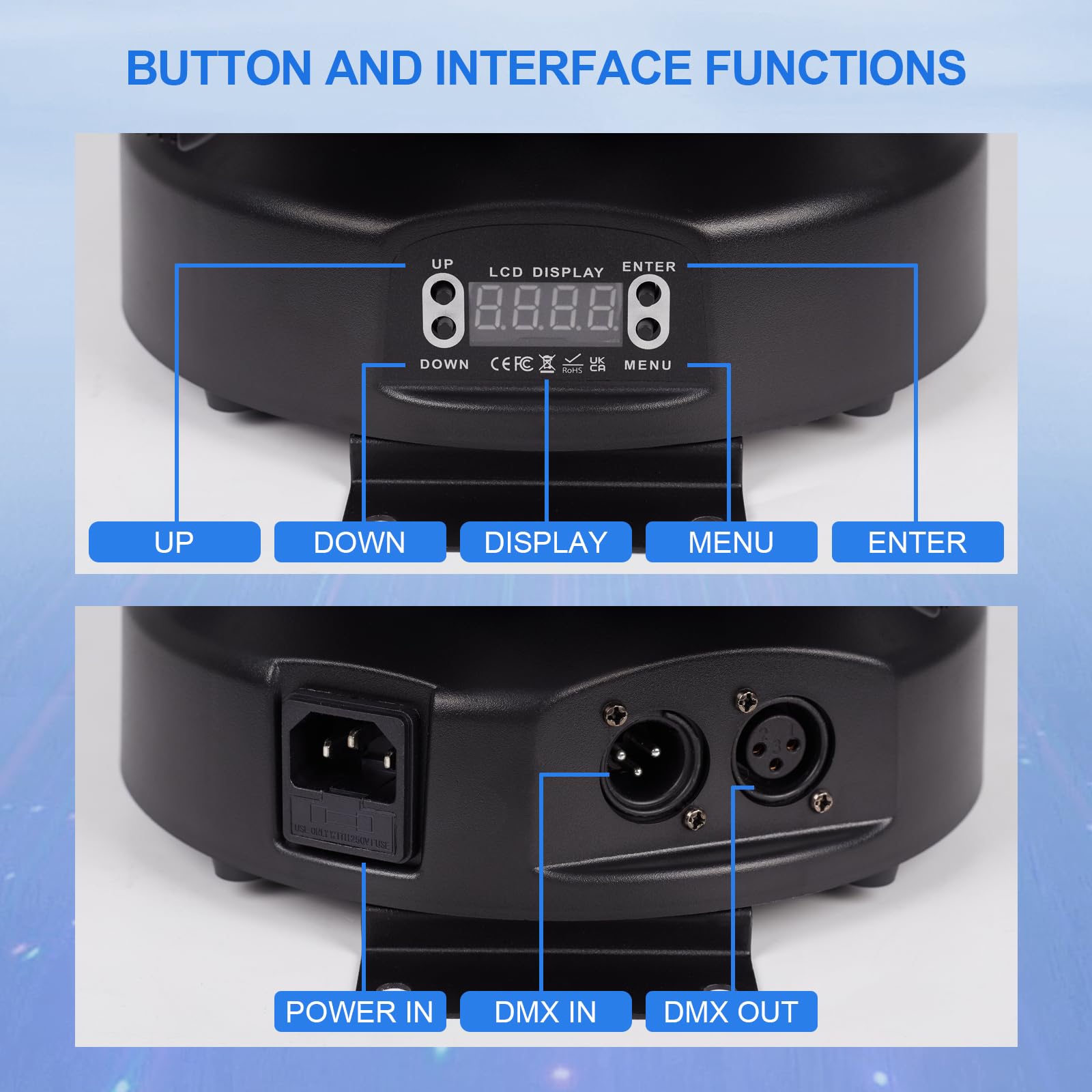 6-Arm Bee-Eye Moving Head DJ Light, 4-in-1 RGBW Stage Light