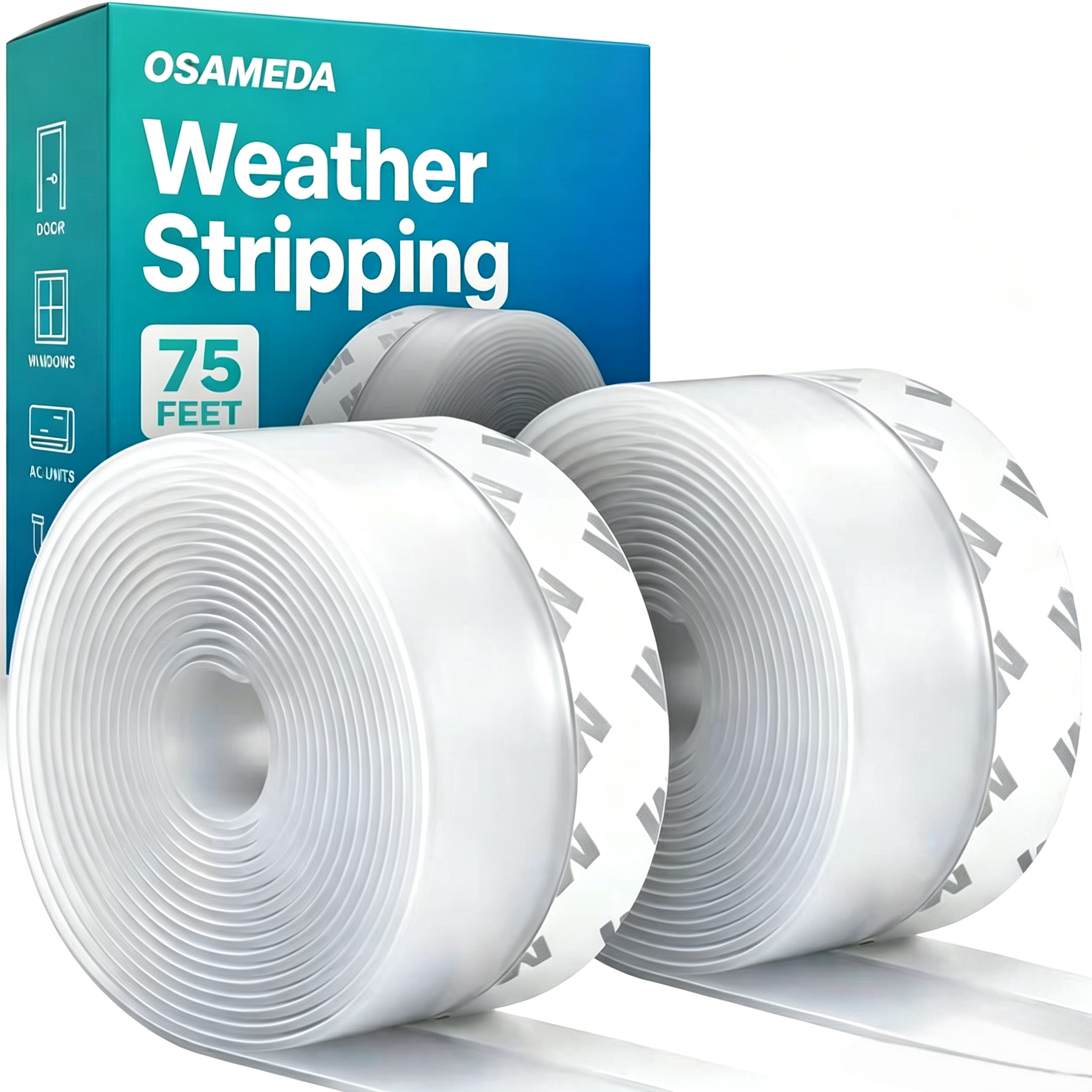 33 Feet Transparent Weather Stripping Tape, Windproof Soundproof Gap Seal Strip for Doors Windows AC Units