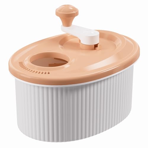 Manual Fruit Vegetable Cleaner, Hands-Free Berry Washing Basket with Labor-Saving Crank, Portable Produce Scrubber for Strawberry Cherry Grape