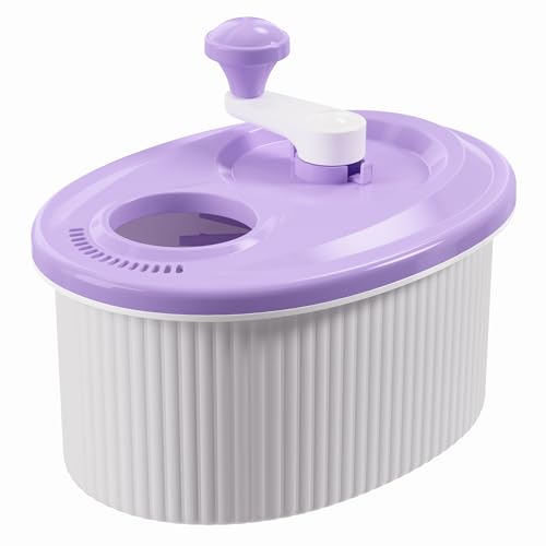 Manual Fruit Vegetable Cleaner, Hands-Free Berry Washing Basket with Labor-Saving Crank, Portable Produce Scrubber for Strawberry Cherry Grape