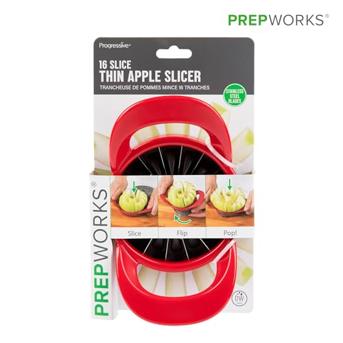 16-Blade Apple Slicer Corer, Stainless Steel Apple Cutter with Non-Slip Base for Kitchen Prep
