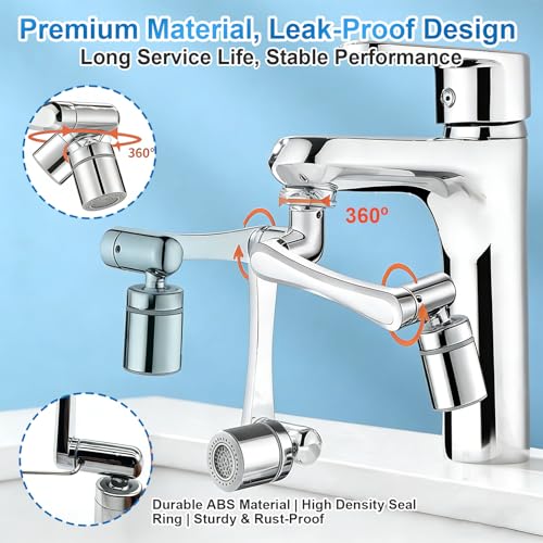 1080° Swivel Faucet Aerator, Dual Mode Splash Proof Faucet Nozzle Extender for Bathroom Sink