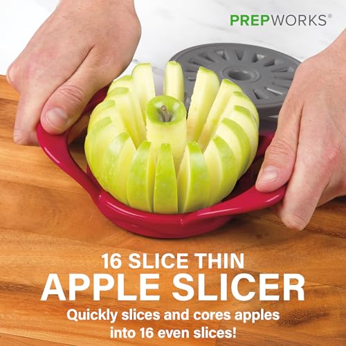 16-Blade Apple Slicer Corer, Stainless Steel Apple Cutter with Non-Slip Base for Kitchen Prep