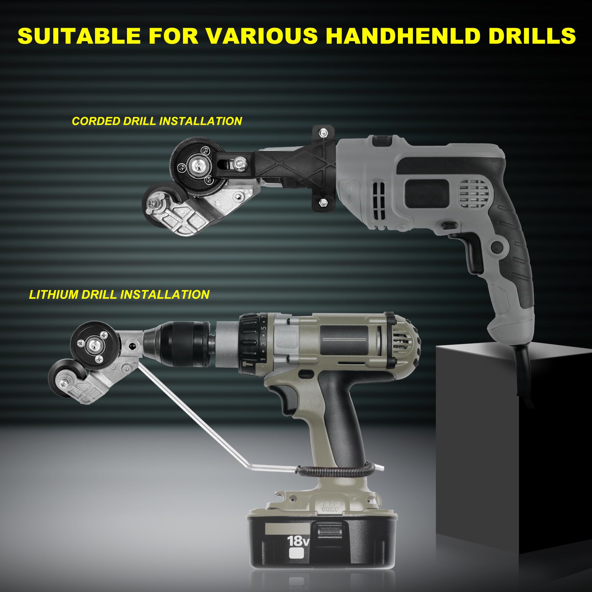 Drill Shear Attachment, Drill Convert Sheet Metal Cutter