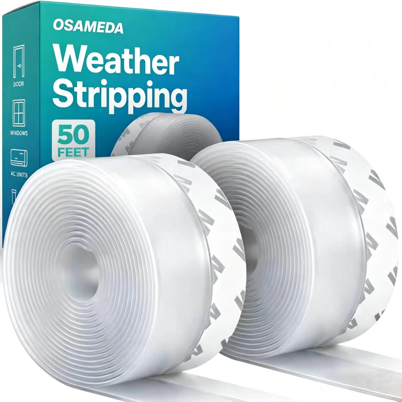 33 Feet Transparent Weather Stripping Tape, Windproof Soundproof Gap Seal Strip for Doors Windows AC Units