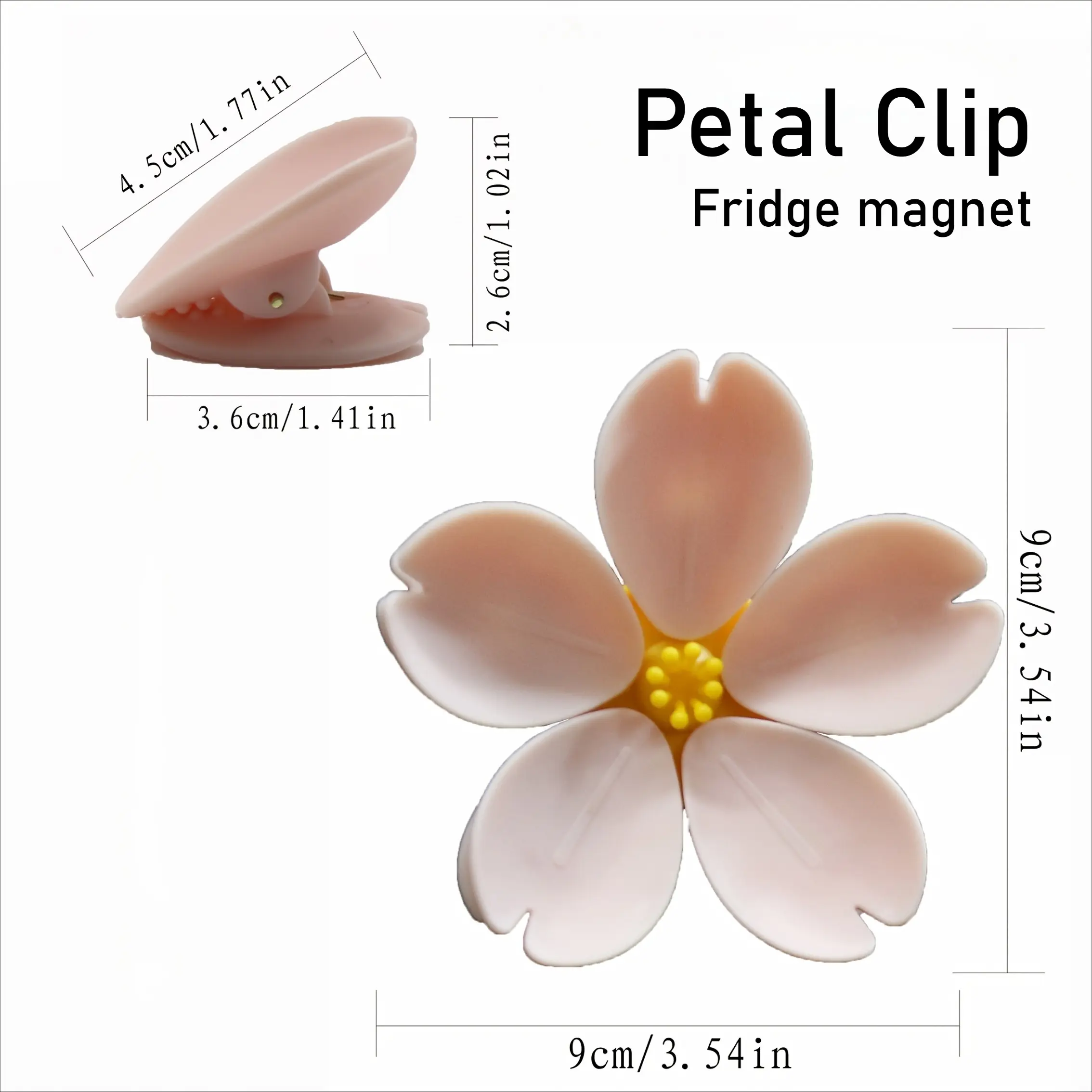 Flower Magnetic Fridge Sealing Clips, Cute Petal Fridge Magnet Snack Bag Clips for Kitchen Storage