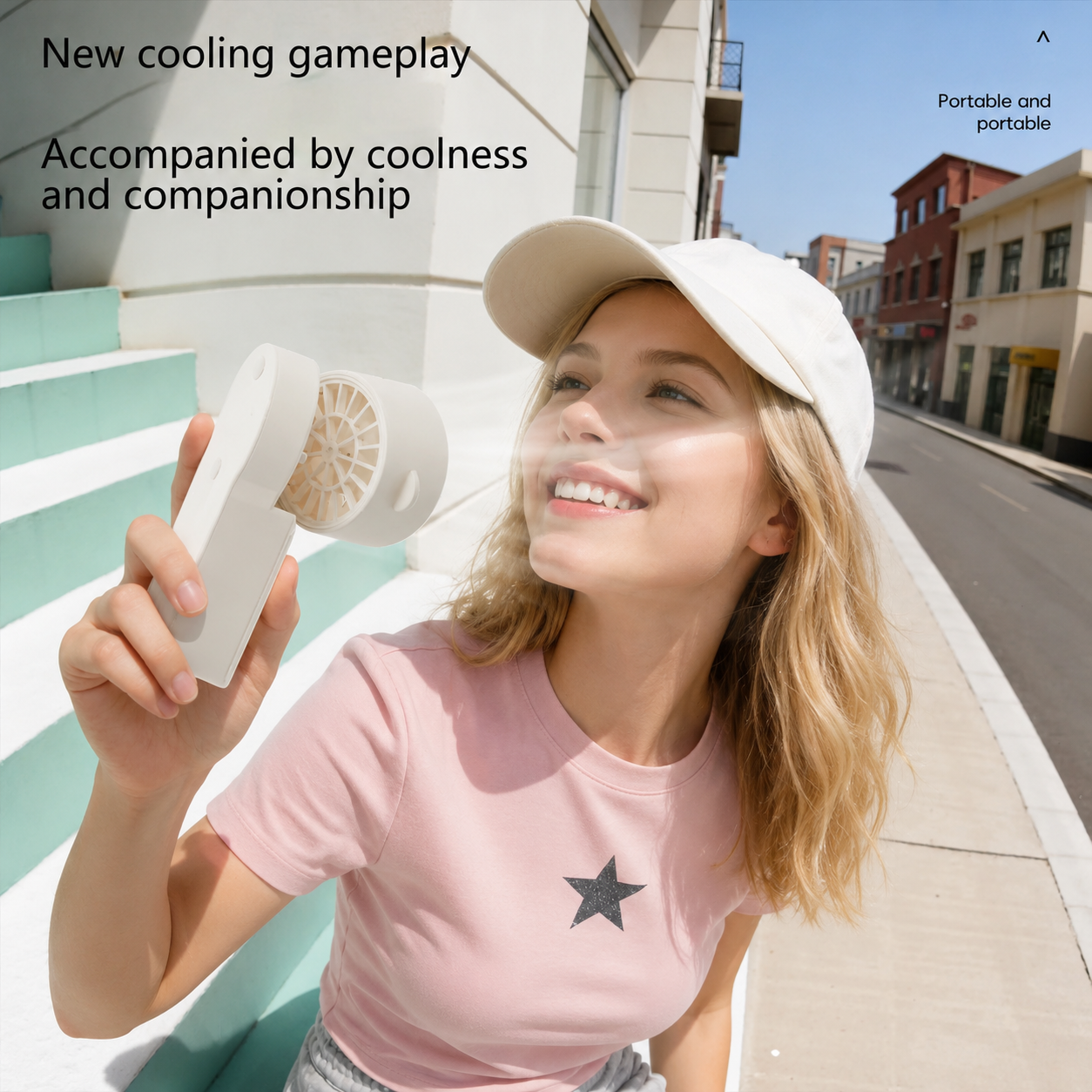 New Portable Fan Cooler Made of Tritan Material, Featuring a Large 700ml Capacity and Two Drinking Options for the Water Cup