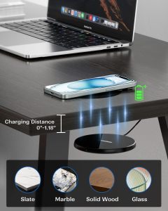 Under Desk Wireless Charger, Invisible Built-in 15W Fast Wireless Charging Pad