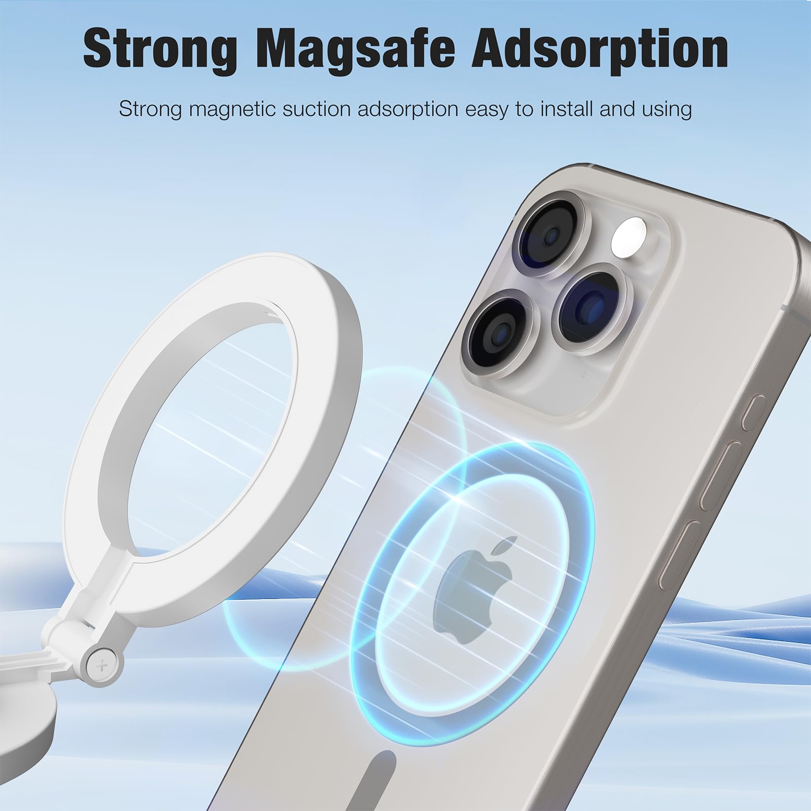 Rechargeable Travel Makeup Mirror with Light, 3 Color Lighting Double Sided Compact Mirror