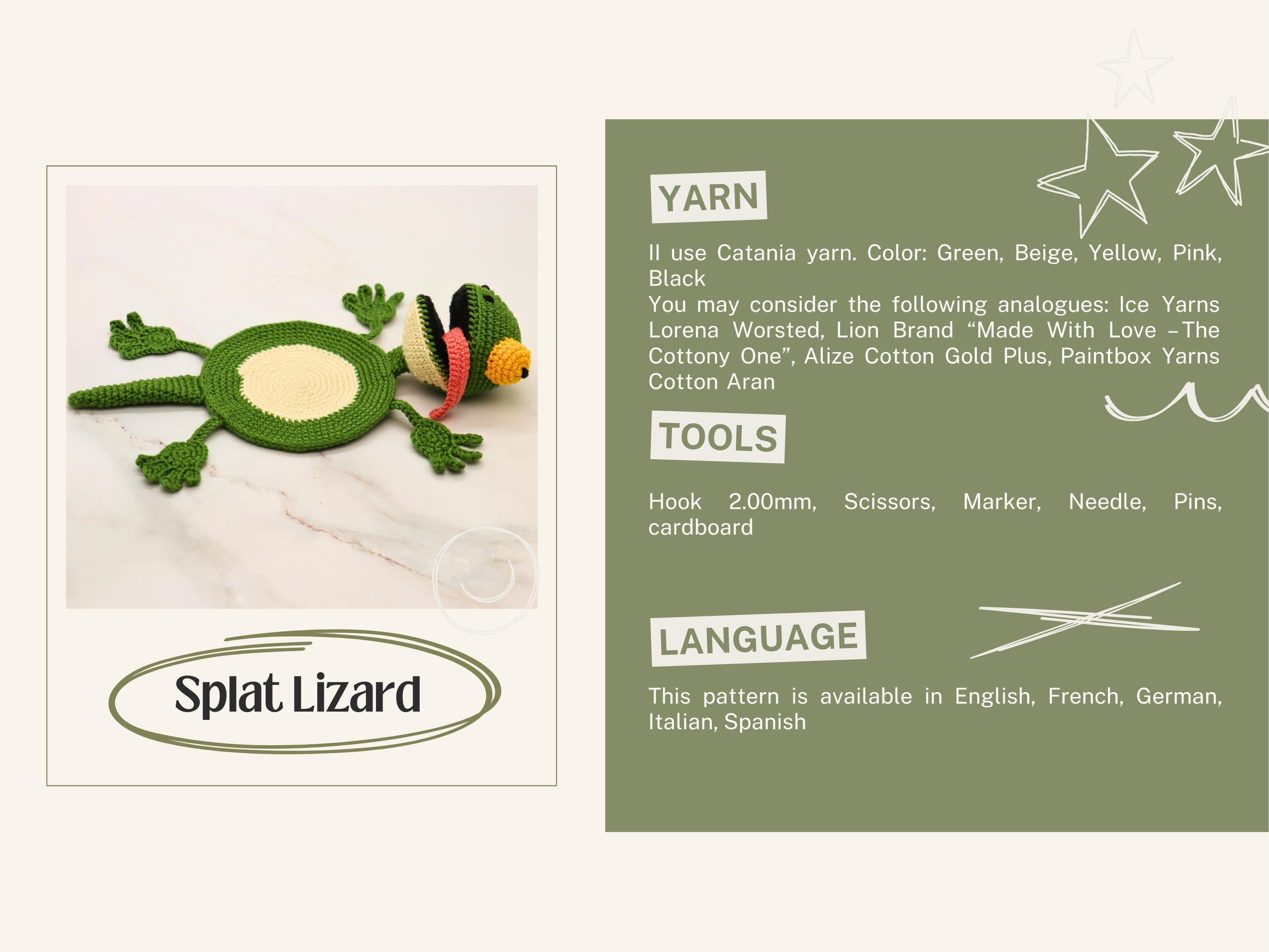 Crochet Lizard Coaster Pattern, Amigurumi DIY Guide 