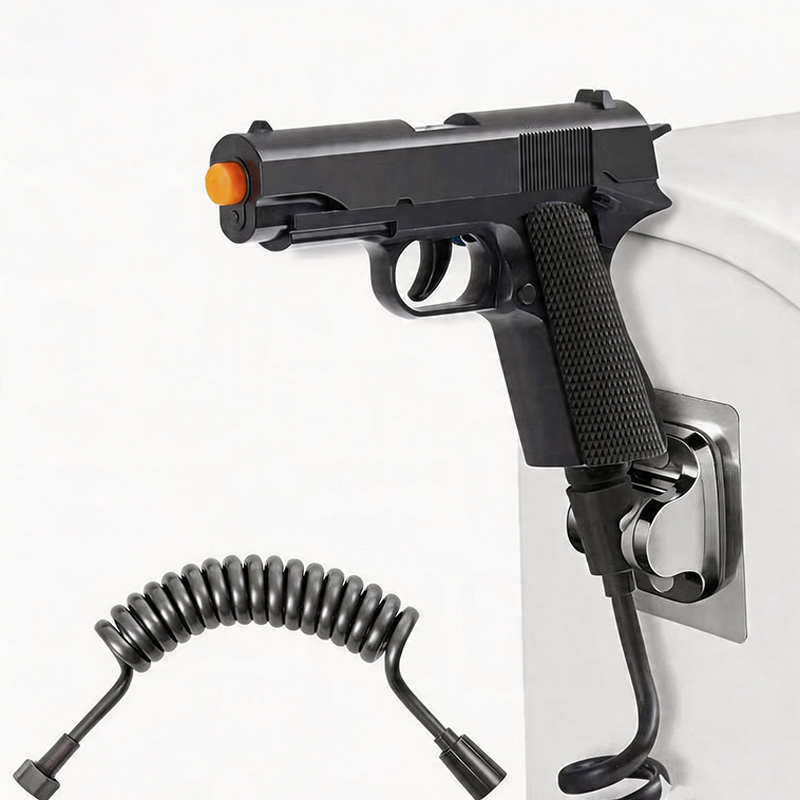 911 Pistol Shower Head – Tactical High-Pressure Cleaning Gun with 2M Spiral Hose & Adapter