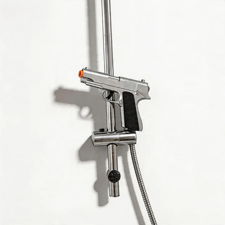 911 Pistol Shower Head – Tactical High-Pressure Cleaning Gun with 2M Spiral Hose & Adapter