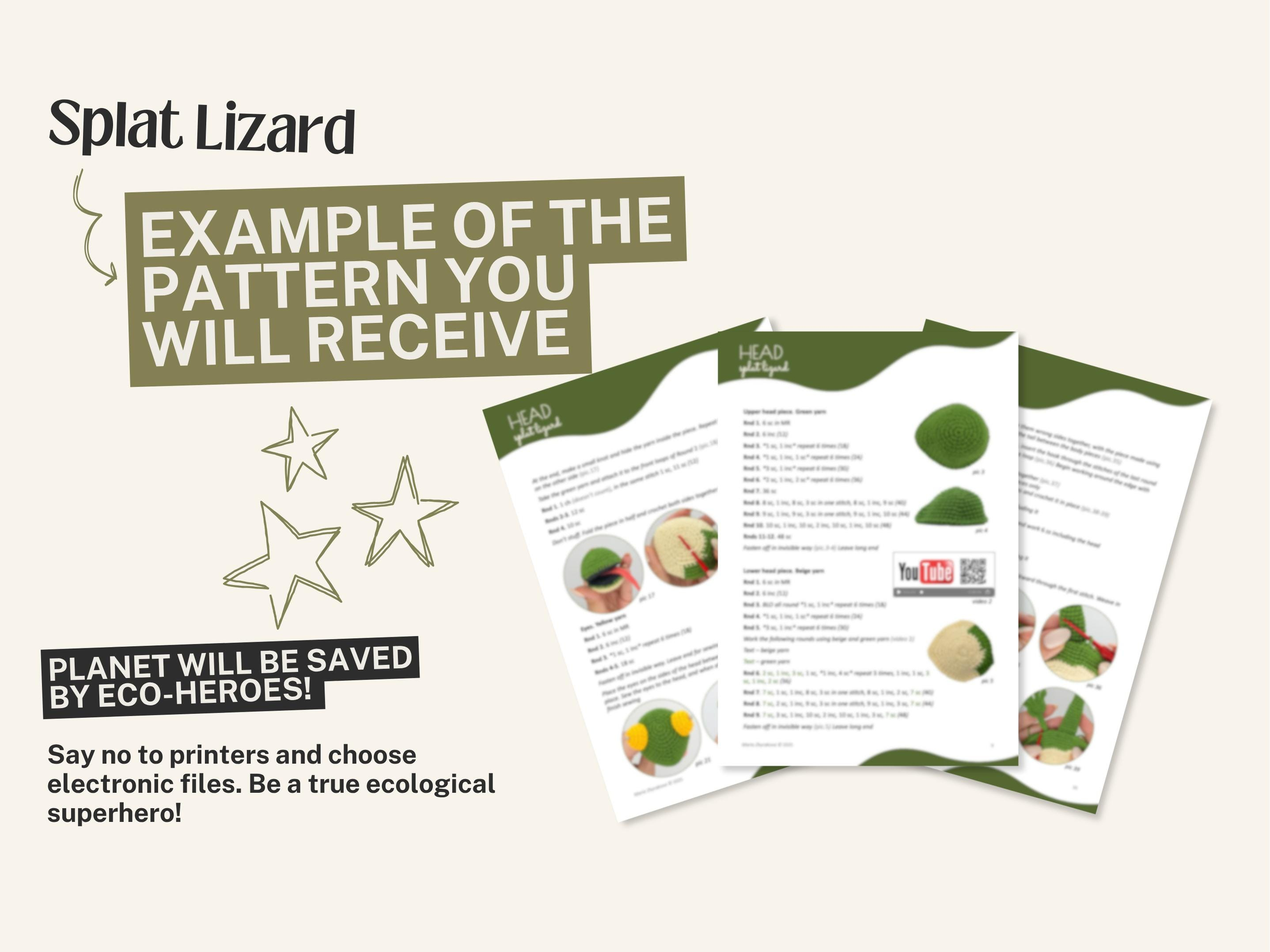 Crochet Lizard Coaster Pattern, Amigurumi DIY Guide 