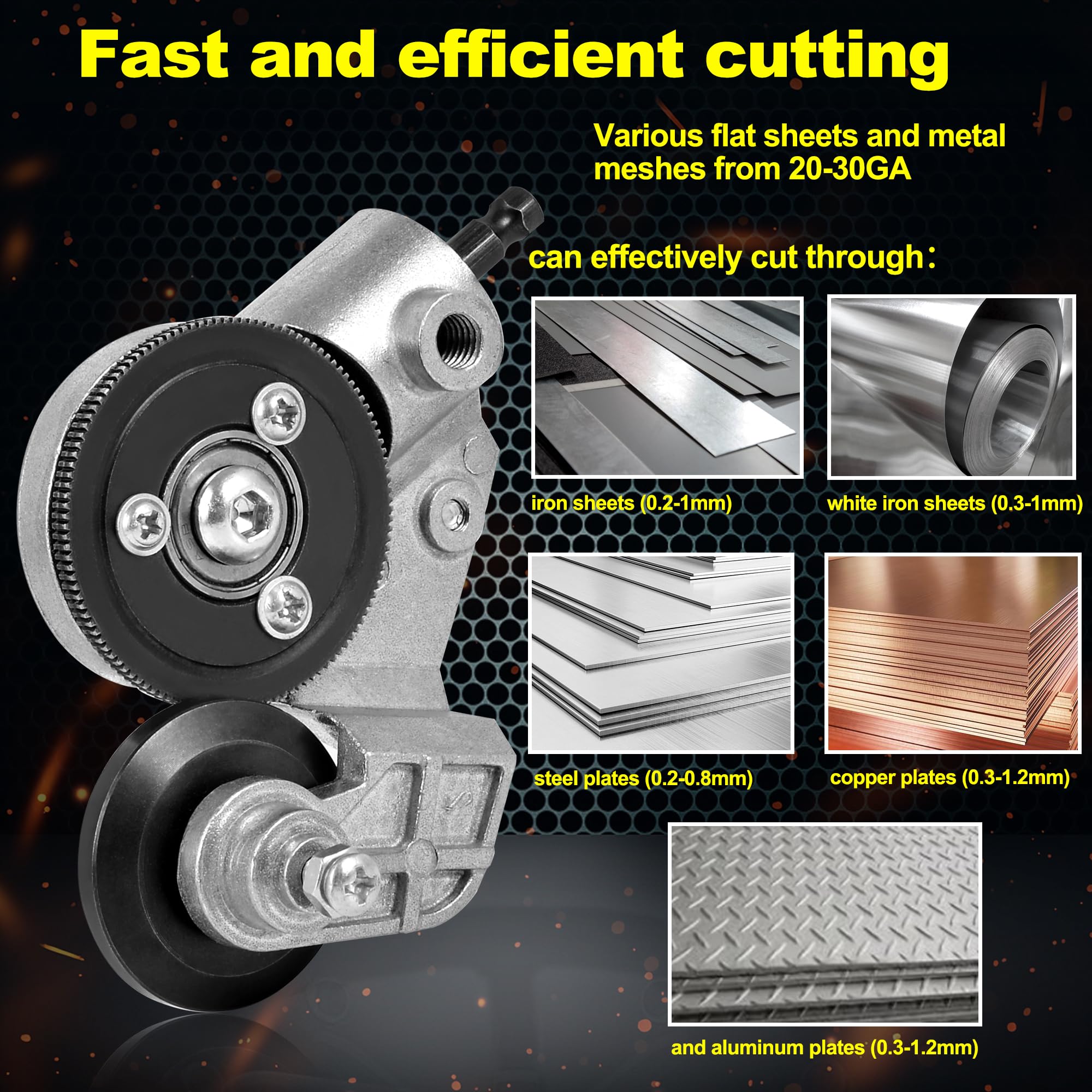 Drill Shear Attachment, Drill Convert Sheet Metal Cutter