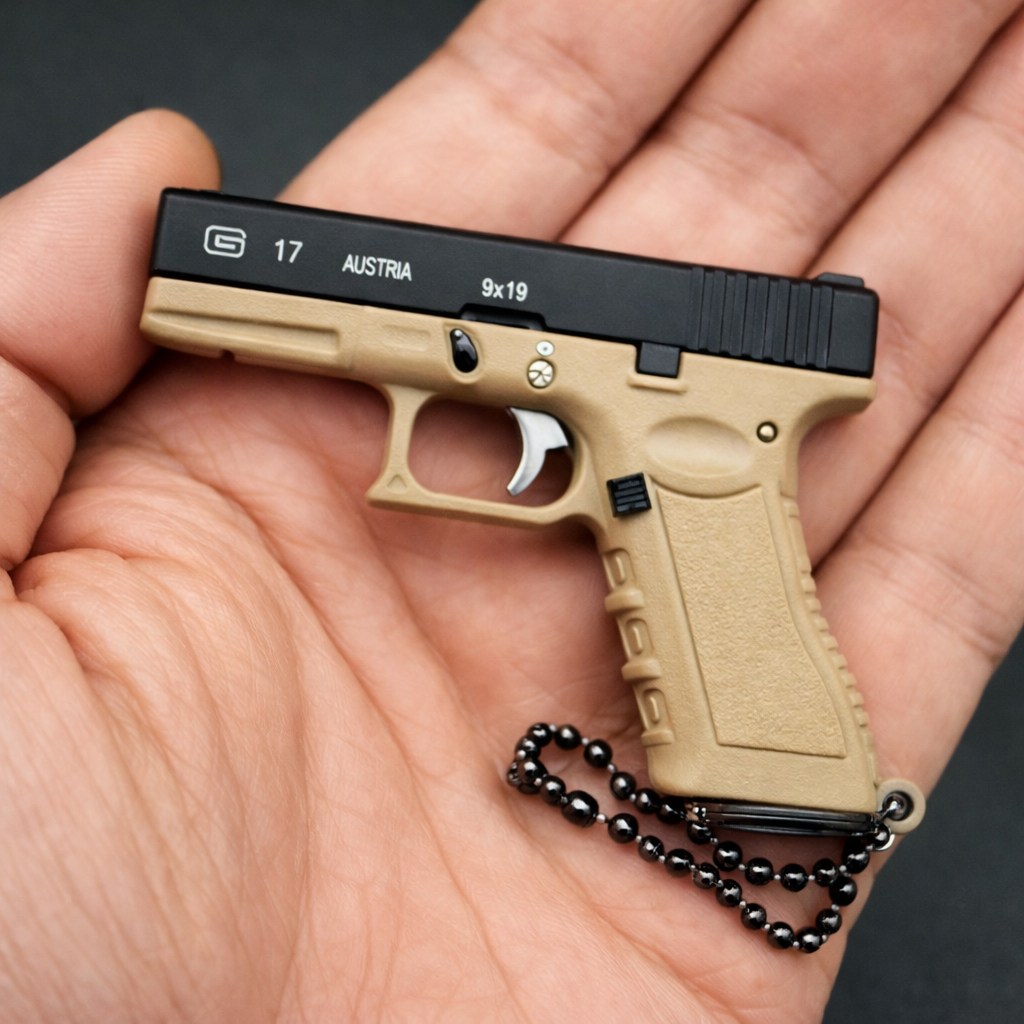 Pistol-Shaped Carry Clip Keychain