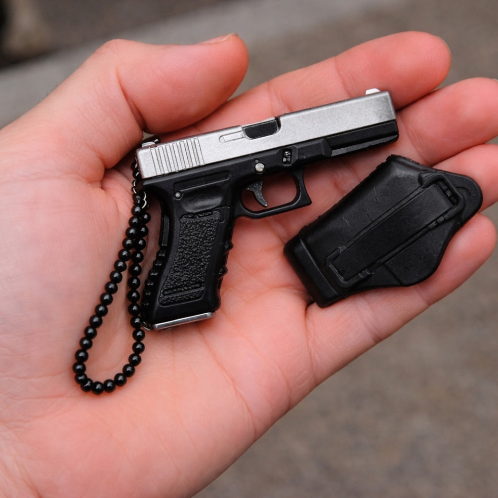 Pistol-Shaped Carry Clip Keychain