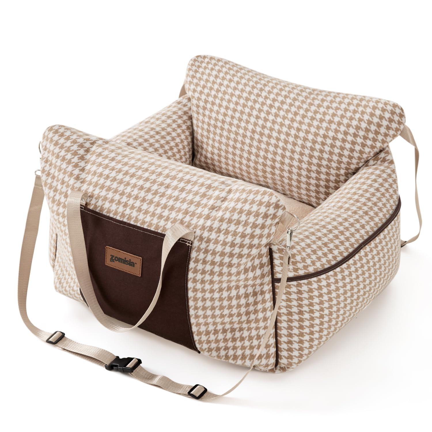 Car Seat for Small Pets - Waterproof Pet Booster Seat for Car with Clip-On Safety Leash