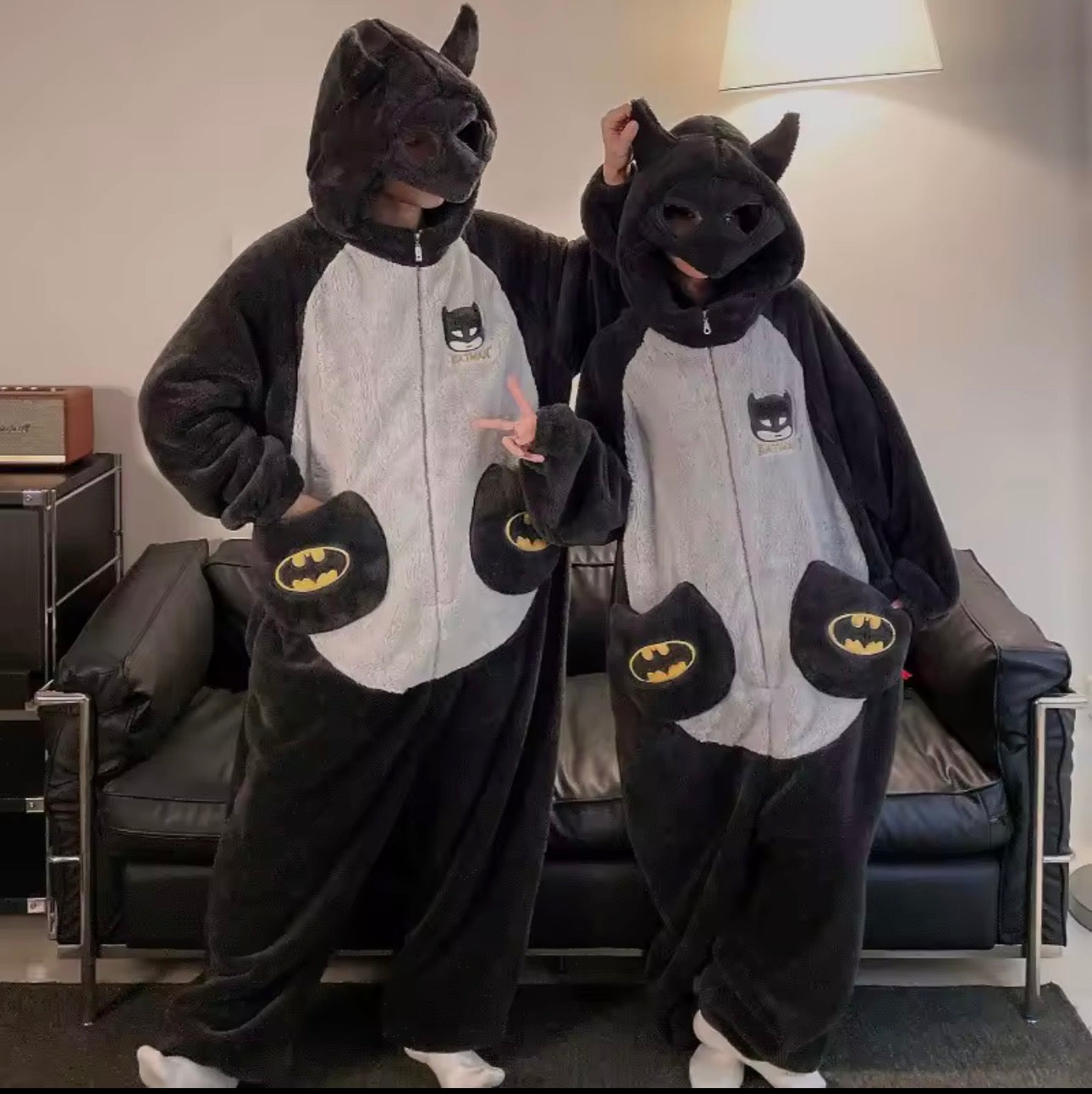 Batman Onesie Pajamas, Fleece Cosplay Costume for Adults & Teens 