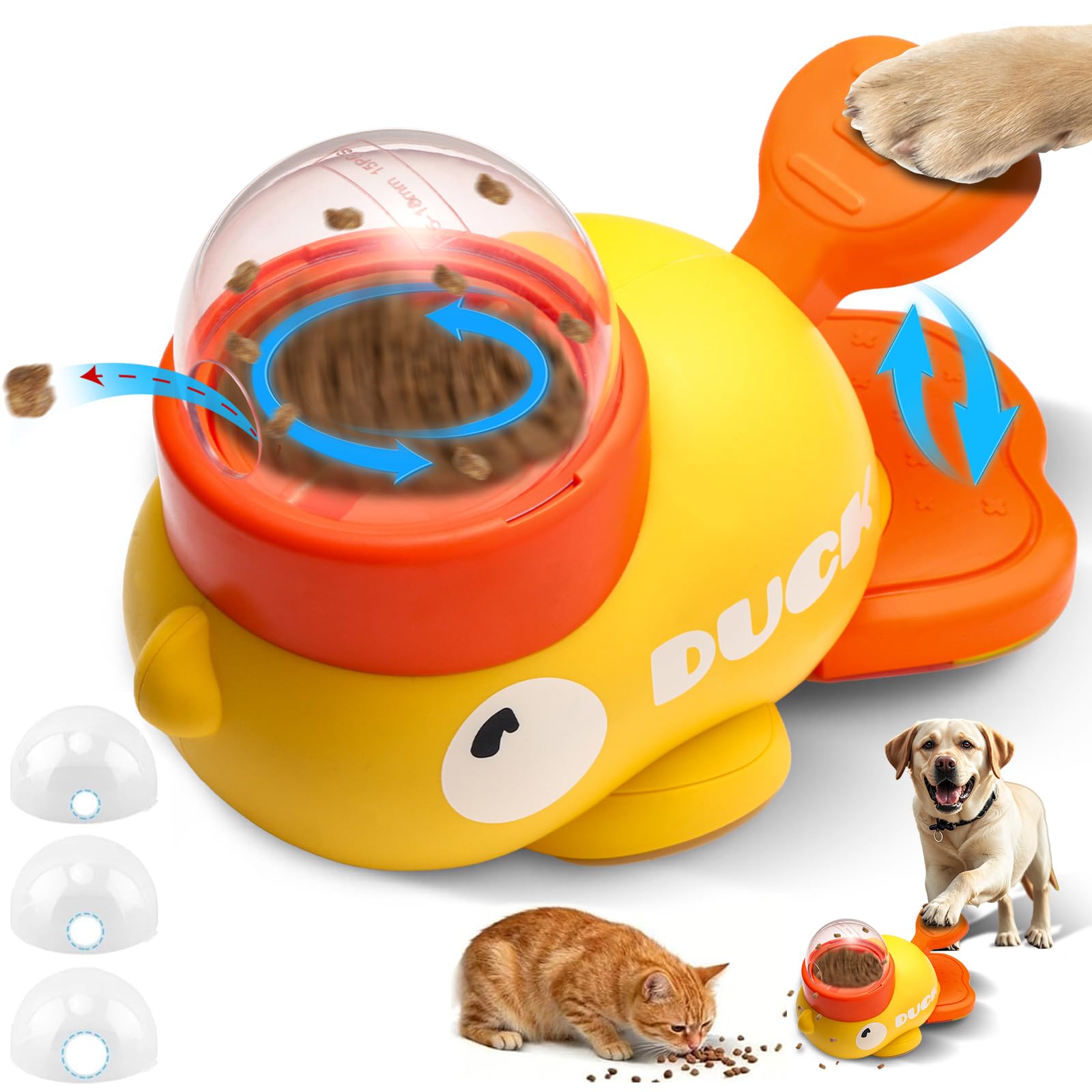 Duck Shaped Pet Treat Dispenser, Interactive Dog Cat Puzzle Toy
