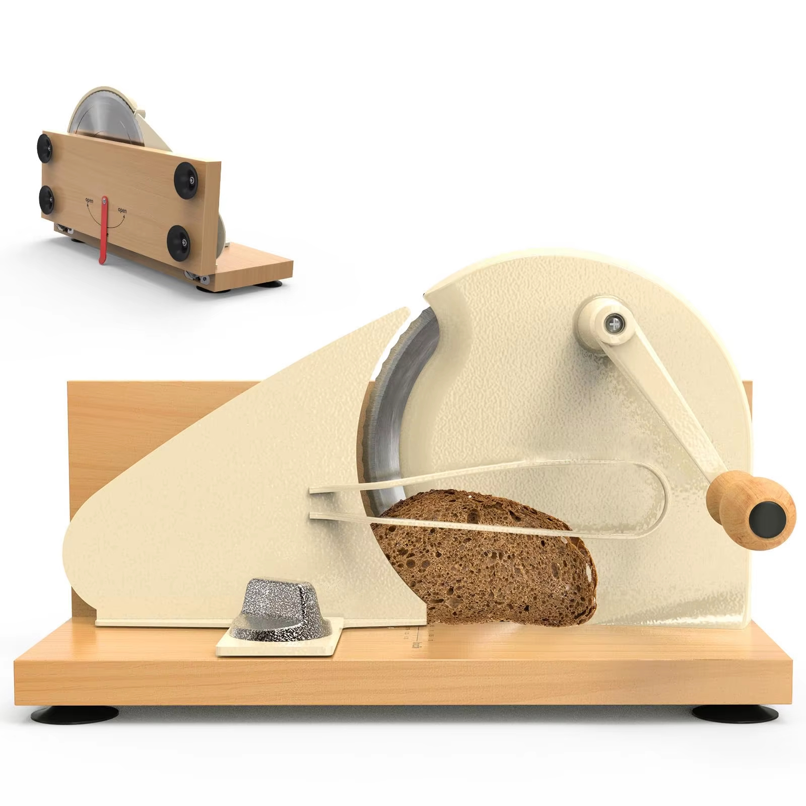 Stainless Steel Foldable Manual Bread Slicer for Homemade Sourdough Home Kitchen Bakery Use Adjustable Thickness & Evenly Slice