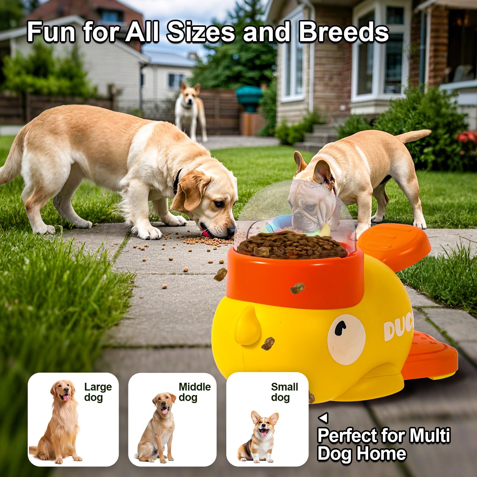 Duck Shaped Pet Treat Dispenser, Interactive Dog Cat Puzzle Toy